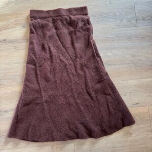 Zara llama wool brown skirt size Large